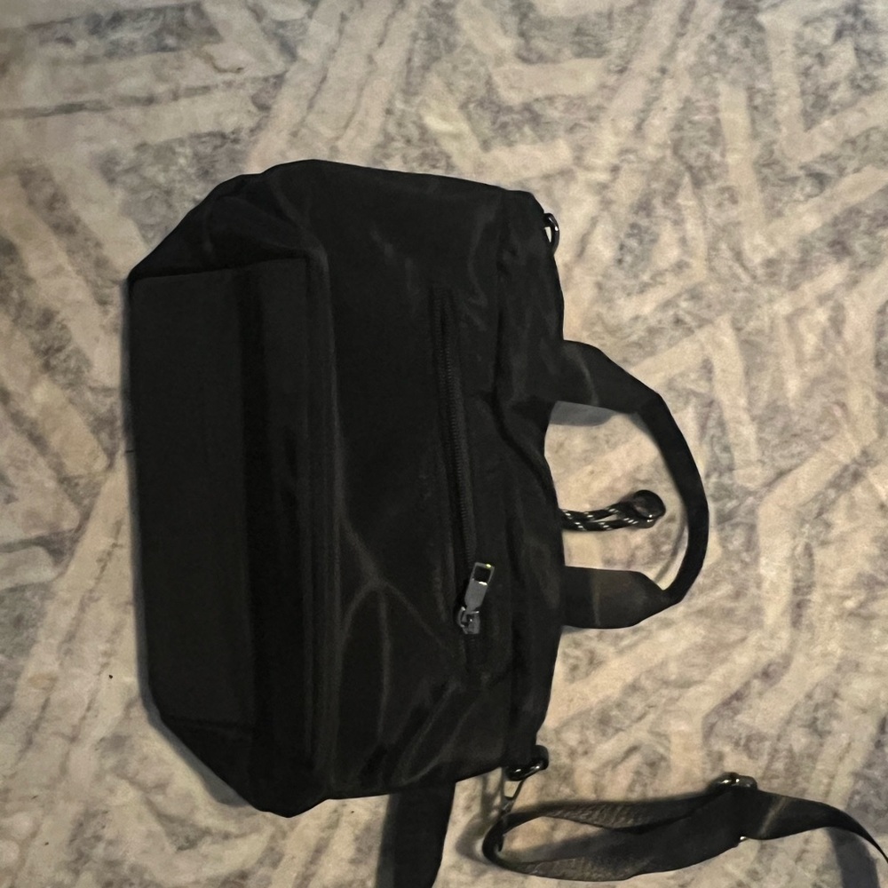 Sleek Black Nylon Tote Bag